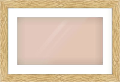 Natural Wood Flat Frame for 480 × 270mm artwork, with Smooth White Single Mount
