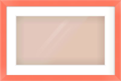 Orange Paint Flat Frame for 480 × 270mm artwork, with Smooth White Single Mount