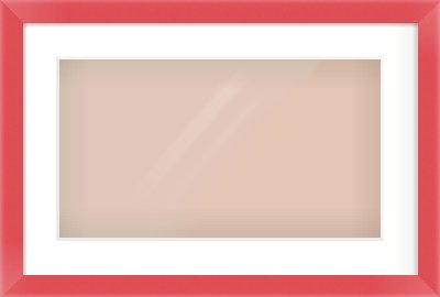 Red Paint Flat Frame for 480 × 270mm artwork, with Smooth White Single Mount