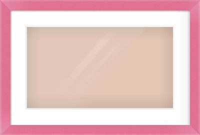 Pink Paint Flat Frame for 480 × 270mm artwork, with Smooth White Single Mount