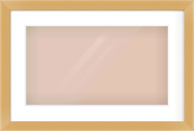 Matte Gold Flat Frame for 480 × 270mm artwork, with Smooth White Single Mount