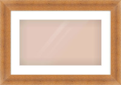 Antique Pine Flat Frame for 480 × 270mm artwork, with Smooth White Single Mount