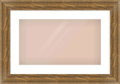 Characteristic Brown Flat Frame for 480 × 270mm artwork, with Smooth White Single Mount