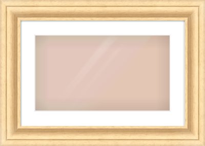 Natural Wood Scoop Frame for 480 × 270mm artwork, with Smooth White Single Mount