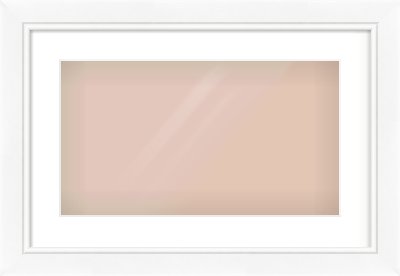 White Reverse Frame for 48 × 27cm artwork, with Smooth White Single Mount