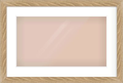 Oak Veneer Flat Frame for 480 × 270mm artwork, with Smooth White Single Mount