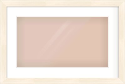 Natural Wood Flat Frame for 480 × 270mm artwork, with Smooth White Single Mount