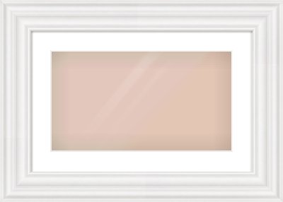 White Spoon Frame for 48 × 27cm artwork, with Smooth White Single Mount