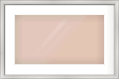 Silver Cushion Frame for 480 × 270mm artwork, with Smooth White Single Mount