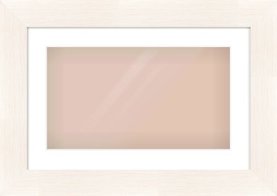 Ivory Driftwood Flat Frame for 480 × 270mm artwork, with Smooth White Single Mount