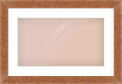 Bronze Flat Frame for 480 × 270mm artwork, with Smooth White Single Mount