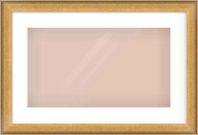 Gold Scoop Frame for 480 × 270mm artwork, with Smooth White Single Mount