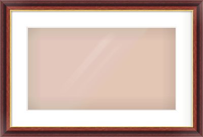 Brown Reverse Frame for 480 × 270mm artwork, with Smooth White Single Mount