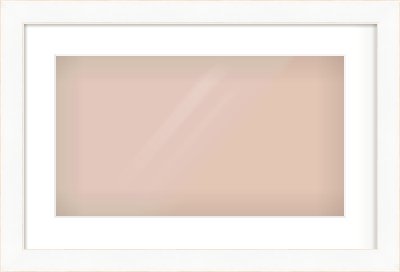White Flat With Bevel Frame for 48 × 27cm artwork, with Smooth White Single Mount