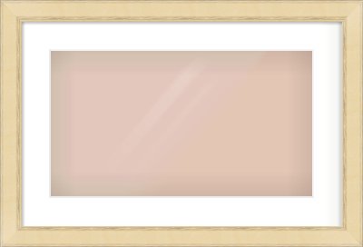 Gold Flat Frame for 480 × 270mm artwork, with Smooth White Single Mount
