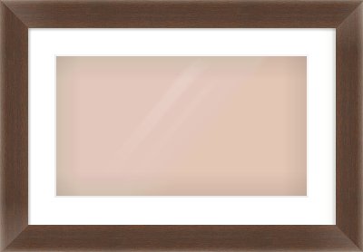 Brown Flat Frame for 480 × 270mm artwork, with Smooth White Single Mount