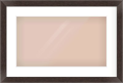 Brown Flat Frame for 480 × 270mm artwork, with Smooth White Single Mount
