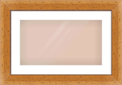 Distressed Pine Reverse Frame for 480 × 270mm artwork, with Smooth White Single Mount