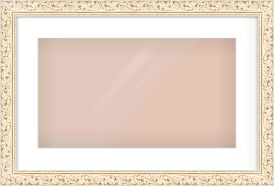 White Decorative Frame for 48 × 27cm artwork, with Smooth White Single Mount