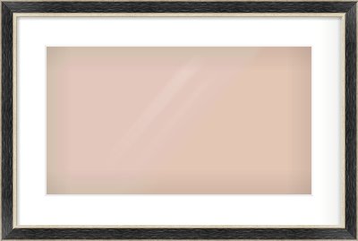 Black & Champagne Silver Reverse Frame for 480 × 270mm artwork, with Smooth White Single Mount