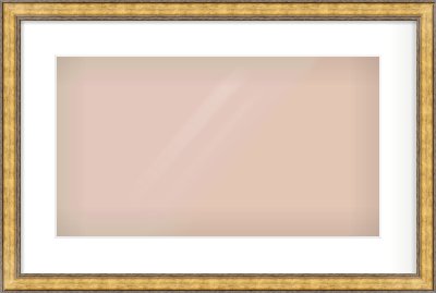 Gold Spoon Frame for 480 × 270mm artwork, with Smooth White Single Mount