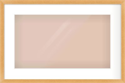 Oak Veneer Flat Frame for 480 × 270mm artwork, with Smooth White Single Mount