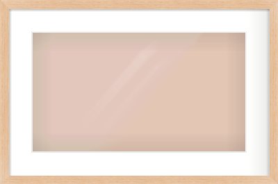 Light Oak Veneer Flat Frame for 480 × 270mm artwork, with Smooth White Single Mount