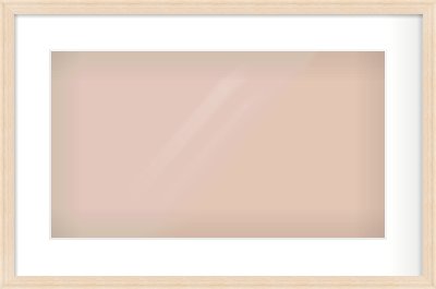 Natural Wood Flat Frame for 480 × 270mm artwork, with Smooth White Single Mount