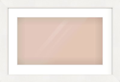 White Beveled Frame for 48 × 27cm artwork, with Smooth White Single Mount