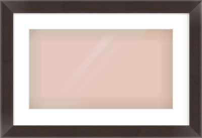 Brown Flat Frame for 480 × 270mm artwork, with Smooth White Single Mount
