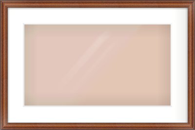 Brown Cushion Frame for 480 × 270mm artwork, with Smooth White Single Mount