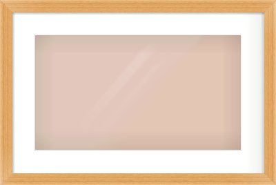 Oak Veneer Flat Frame for 480 × 270mm artwork, with Smooth White Single Mount