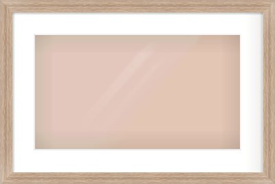 Light Walnut Flat Frame for 480 × 270mm artwork, with Smooth White Single Mount