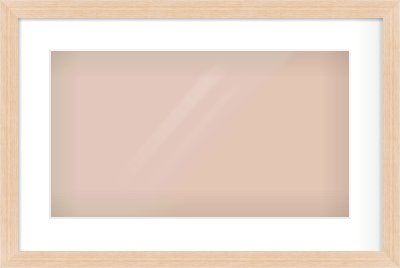 Light Oak Veneer Flat Frame for 480 × 270mm artwork, with Smooth White Single Mount