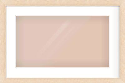 Natural Wood Flat Frame for 480 × 270mm artwork, with Smooth White Single Mount