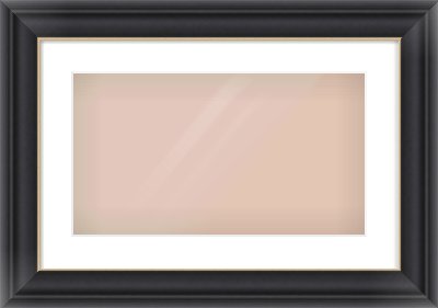 Black/Gold Scoop Frame for 480 × 270mm artwork, with Smooth White Single Mount