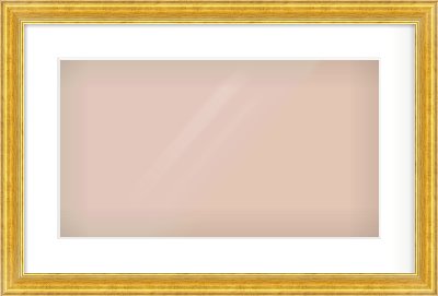 Gold Reverse Frame for 480 × 270mm artwork, with Smooth White Single Mount