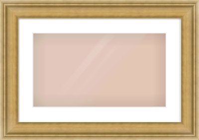 Gold Scoop Frame for 480 × 270mm artwork, with Smooth White Single Mount
