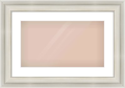 Silver Scoop Frame for 480 × 270mm artwork, with Smooth White Single Mount