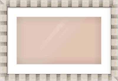 Silver Flat Frame for 480 × 270mm artwork, with Smooth White Single Mount