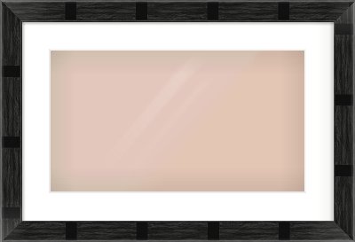 Black Flat Frame for 480 × 270mm artwork, with Smooth White Single Mount