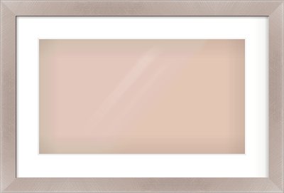 Brushed Silver & Black Sided Flat Frame for 480 × 270mm artwork, with Smooth White Single Mount