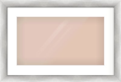 Silver Cushion Frame for 480 × 270mm artwork, with Smooth White Single Mount