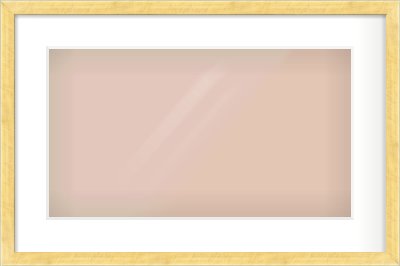 Brushed Gold with Black Sides Flat Frame for 480 × 270mm artwork, with Smooth White Single Mount