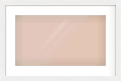 White Stain Flat Frame for 48 × 27cm artwork, with Smooth White Single Mount