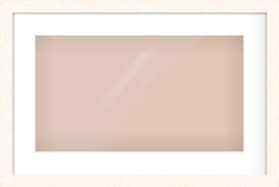 Ivory Flat Frame for 480 × 270mm artwork, with Smooth White Single Mount