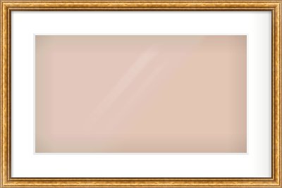 Gold Cushion Frame for 480 × 270mm artwork, with Smooth White Single Mount