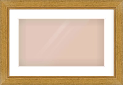 Gold Flat Frame for 480 × 270mm artwork, with Smooth White Single Mount