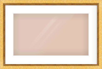 Gold Leaf Flat Frame for 480 × 270mm artwork, with Smooth White Single Mount
