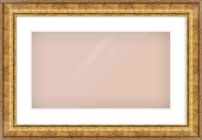 Gold Dome Frame for 480 × 270mm artwork, with Smooth White Single Mount